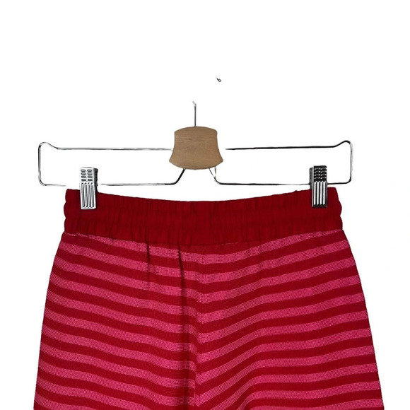 Sandro Red and Pink Striped Knit Drawstring Shorts Size 1 / US Small - Picture 5 of 11